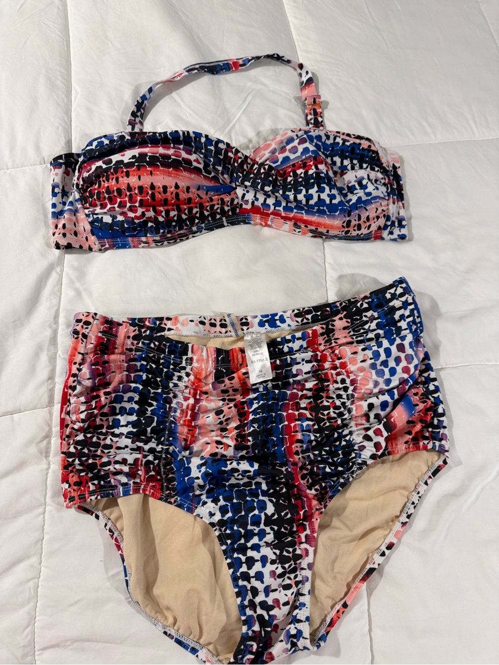 Swimsuits For All Multicolor Abstract Print Bikini Set
